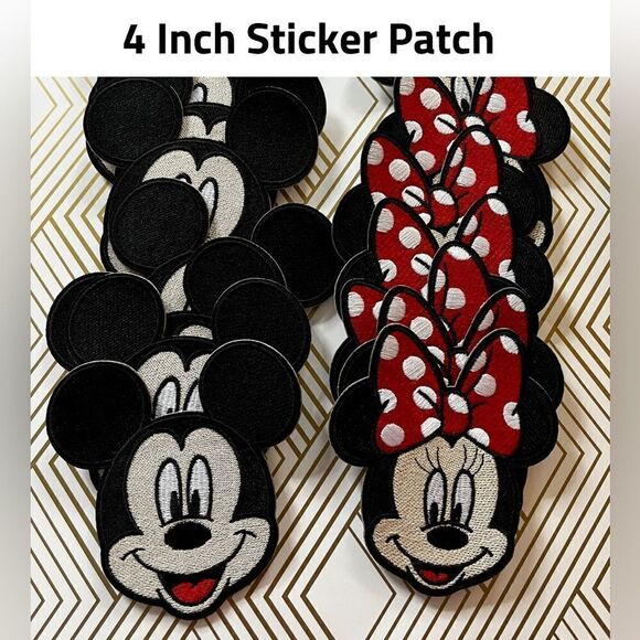 Minnie and Mickey Embroidered Sticker Patches NEW - Picture 3 of 3